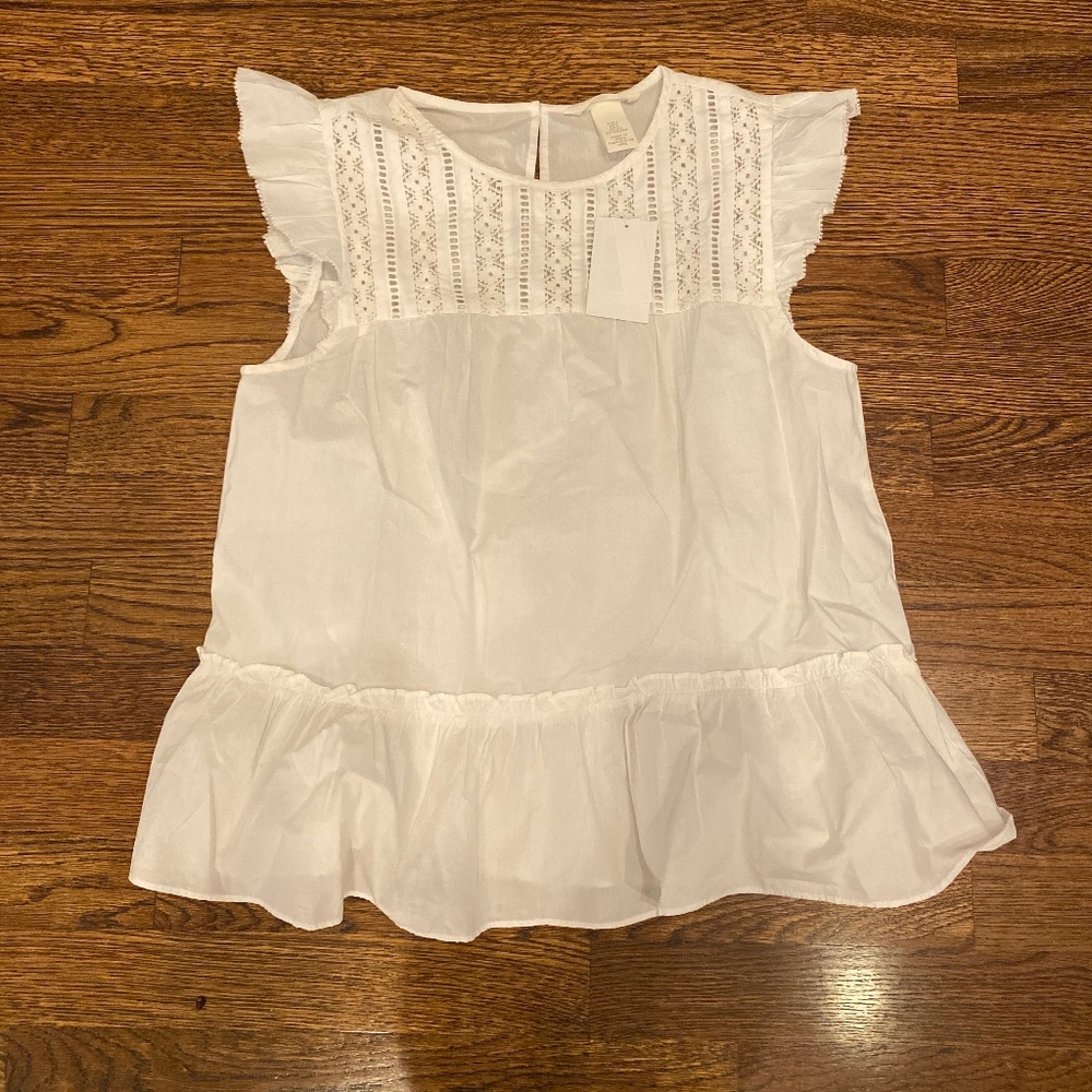 H&M white peplum blouse